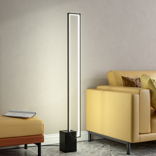 Black Rectangular LED Living Room Floor Lamp