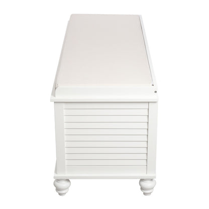 White Shutter Door Shoe Cabinet Storage Bench