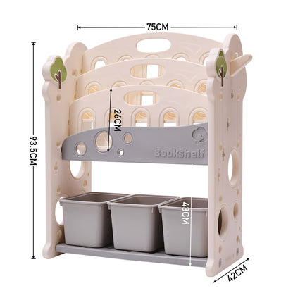 Toddler Toy Storage Organizer with Bins and Bookshelves