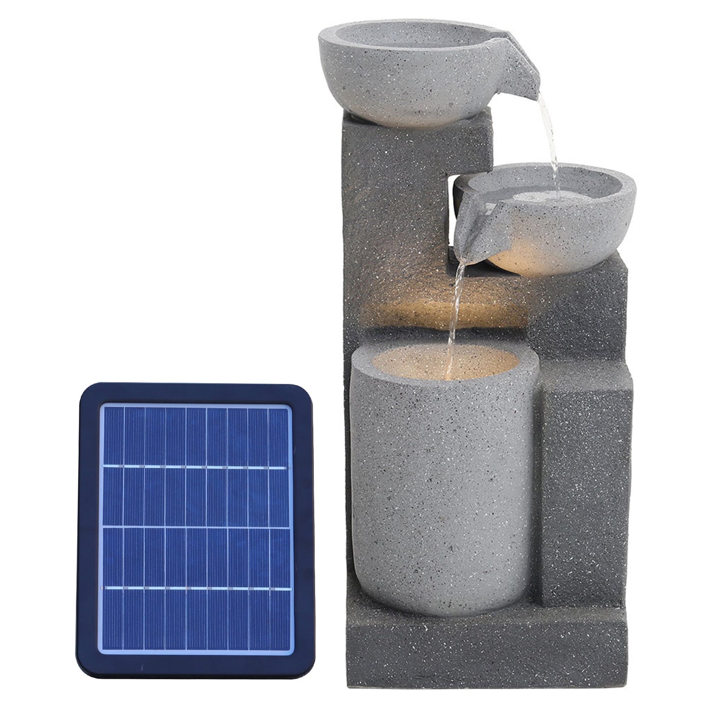 Water Fountain Rockery Decor Solar Powered