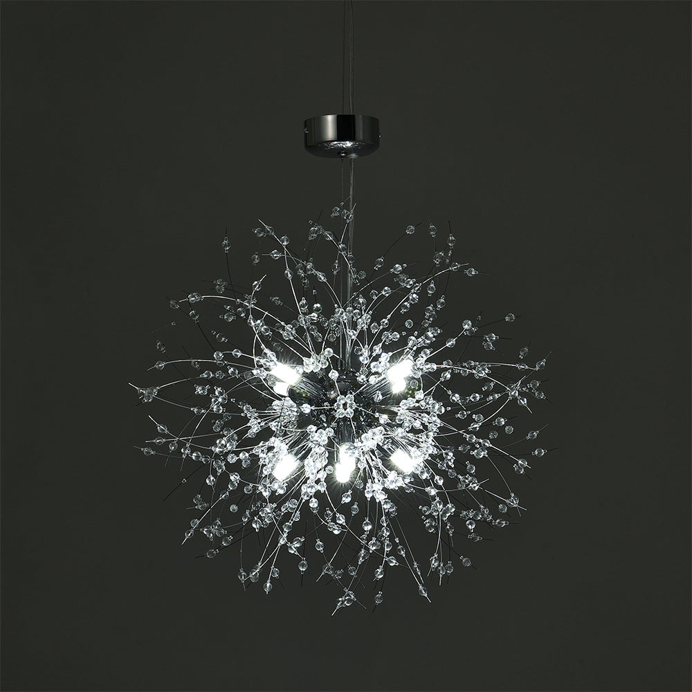 Chrome Beaded Fireworks Pendant Light