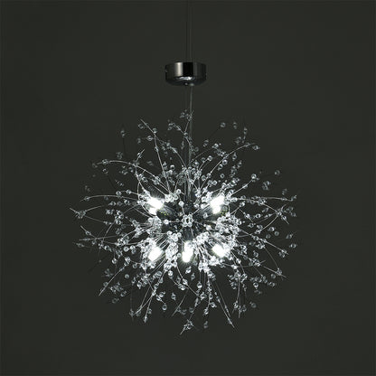 Chrome Beaded Fireworks Pendant Light