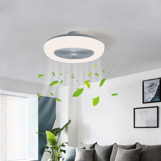 5 Blades LED Light Ceiling Fan Adjustable 3 Speed Dimmable APP Remote Controlled Grey