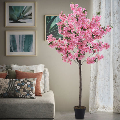 Pink 180cm Artificial Cherry Blossom Tree in Pot for Decoration