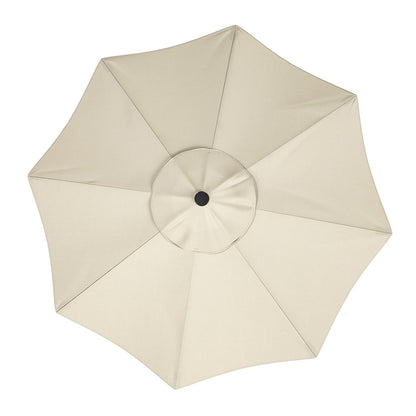 3M Large Garden LED Parasol Outdoor Beach Umbrella with Light Sun Shade Crank Tilt with 14KG Round Base, Beige