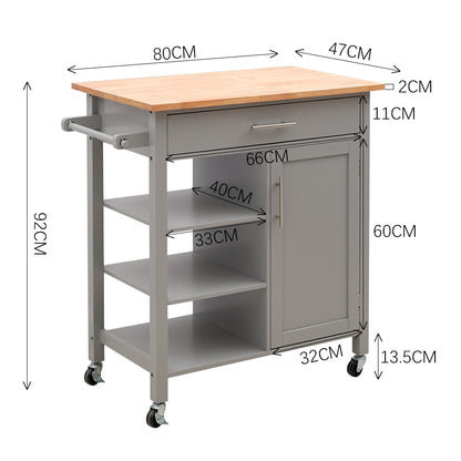 Kitchen Storage Trolley Cabinet Sideboard Buffet Breakfast Carts with Handle