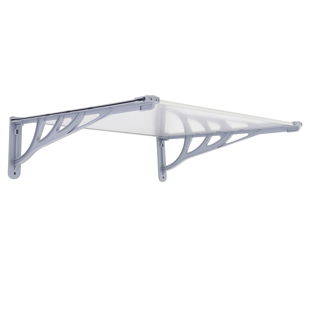 Grey Straight Door Canopy Awning Shade Shelter, 150x90x28CM