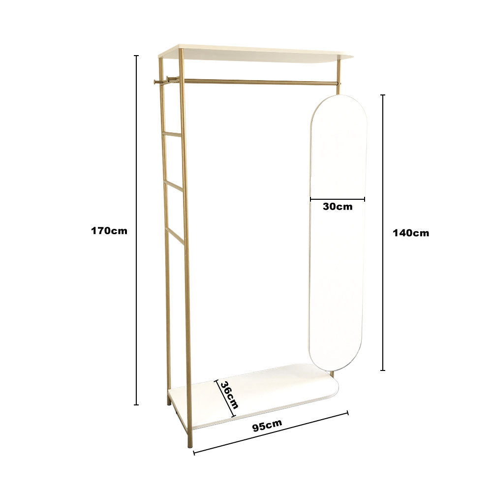 Modern Metal Clothes Rail with Mirror