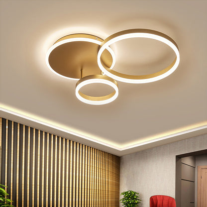 Modern Round LED Chandelier Ceiling Light  3 Circle Dimmable