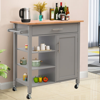 Kitchen Storage Trolley Cabinet Sideboard Buffet Breakfast Carts with Handle
