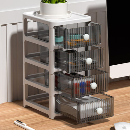 4-Drawer Transparent Desktop Organizer