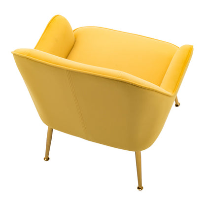 Leisure Velvet Armchair, Yellow