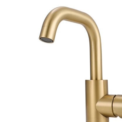 Gold 21cm Arc Single Handle Faucet with Swivel Spout