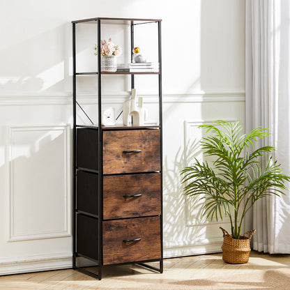 Medieval Style Wooden Storage Cabinet with Three Drawers