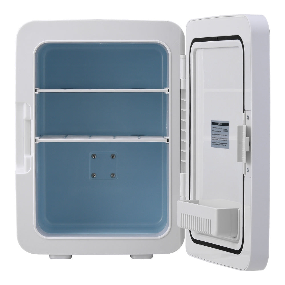 White 10L Mini Refrigerator for Home and Car Dual Use