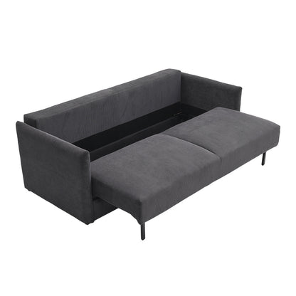 209cm W Grey 3Seater Sleeper Sofa Bed