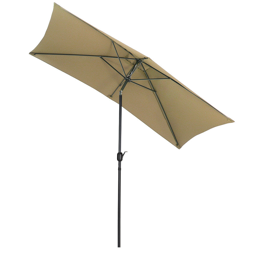 2x3M Large Square Garden Parasol Outdoor Beach Umbrella Patio Sun Shade Crank Tilt No Base, Taupe