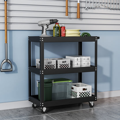 3Tier Rolling Tool Trolley with Lockable Drawer