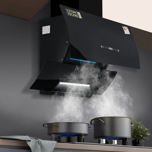 Black 90cm Ducted Wall Mount Cooker Hood