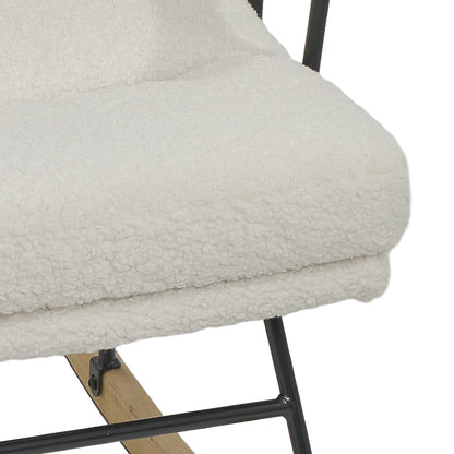 White Sherpa Upholstered Adjustable Rocking Chair