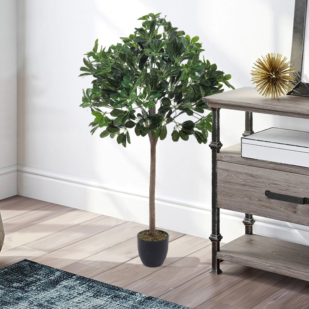 Green 122cm Artificial Schefflera Arboricola Tree in Pot for Decoration