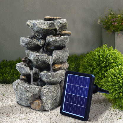 Solar Powered Outdoor Water Feature Waterfall