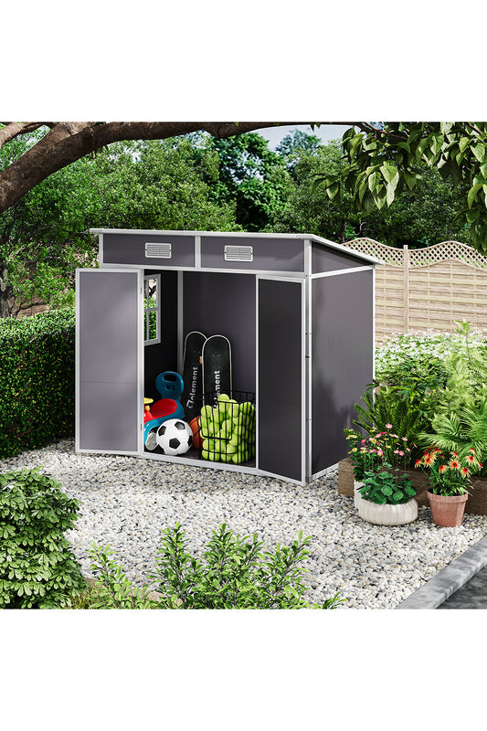 194.1cm W Outdoor Plastic Garden Storage Shed