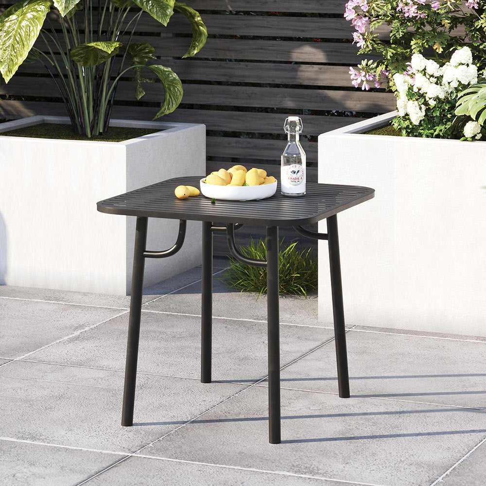 Black Square 80x80cm Outdoor Garden Metal Table