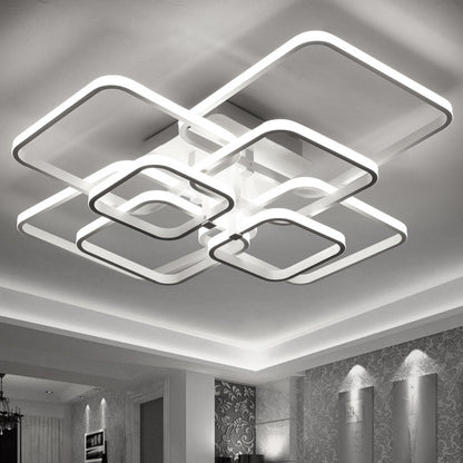 Square LED Ceiling Light Chandelier Lamp Cool White Light, 8 Head