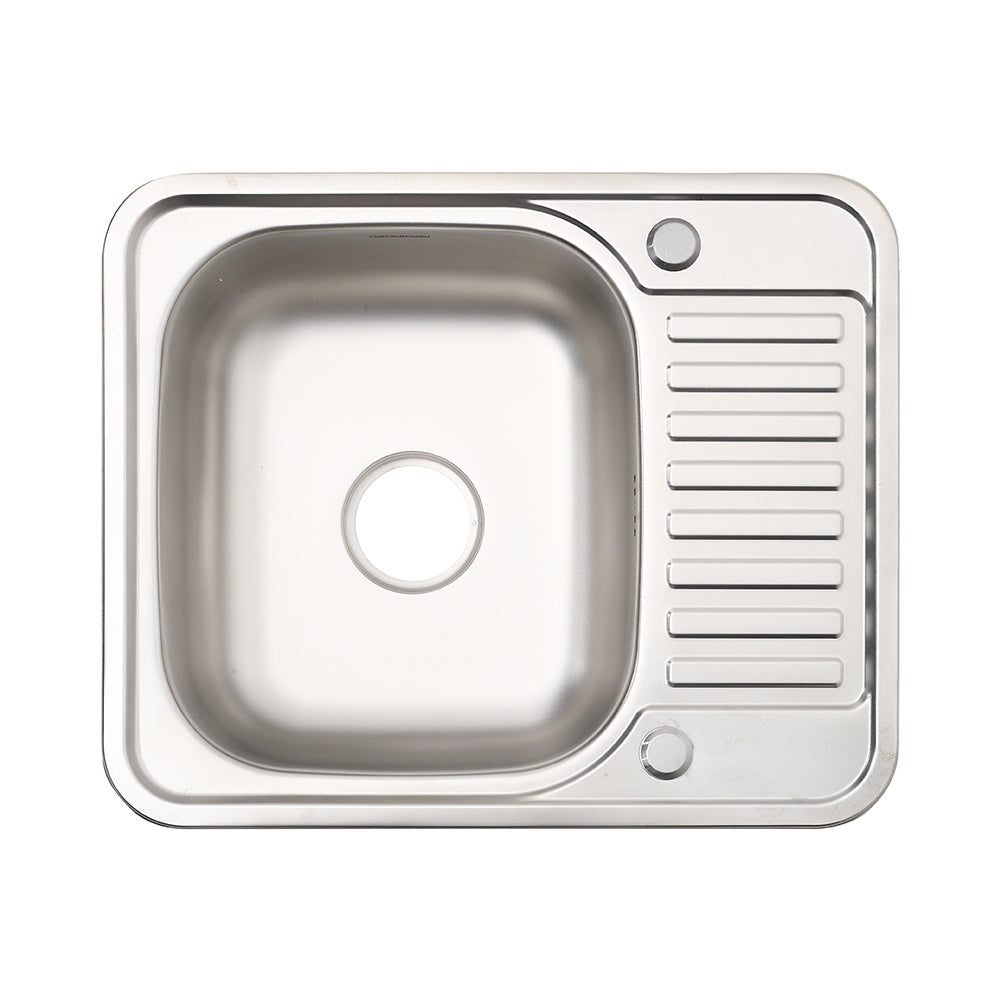 Stainless Steel Single Kitchen Sink Modern Square Laundry Topmount