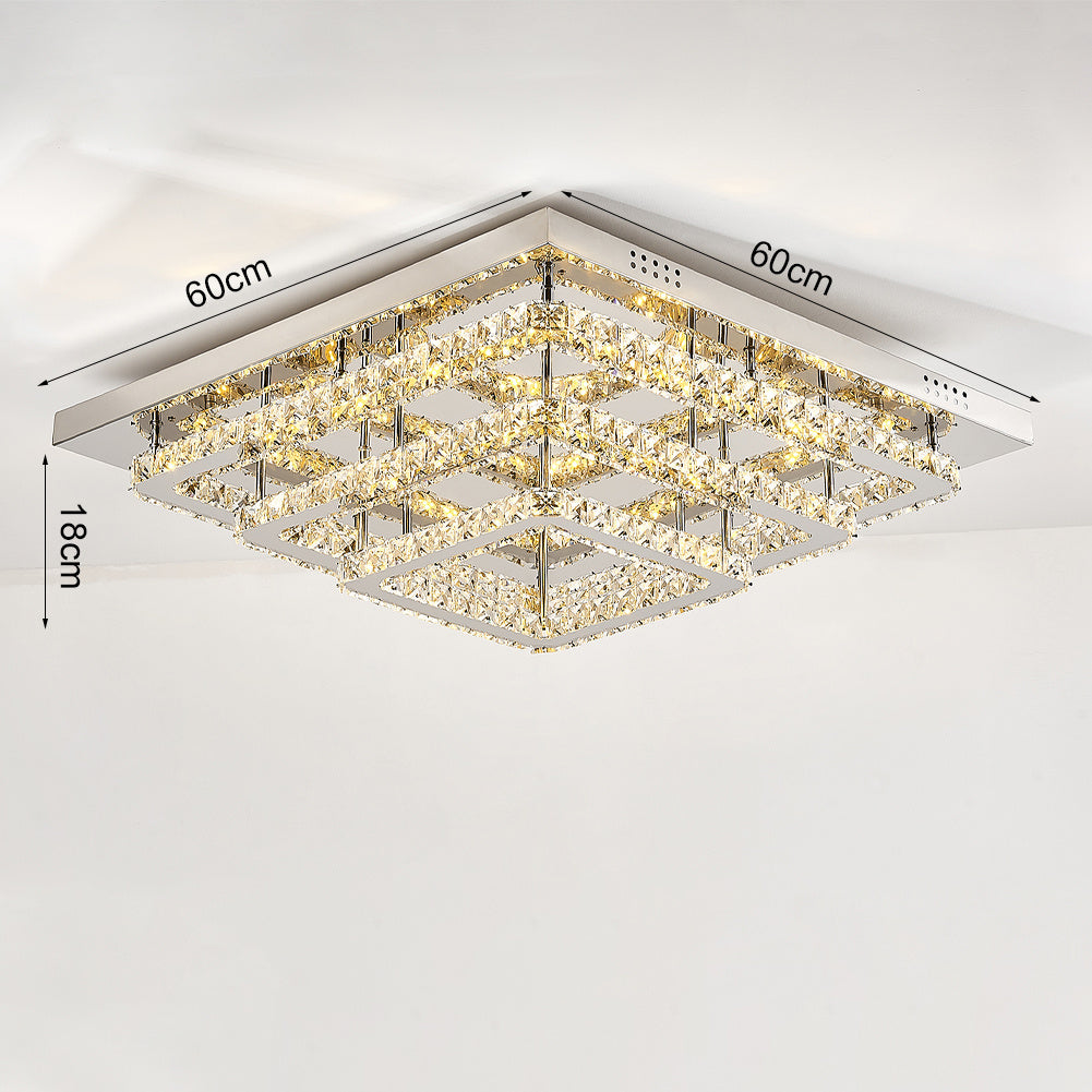 Modern LED Ceiling Light Crystal Chandelier Lamp 60CM Dimmable