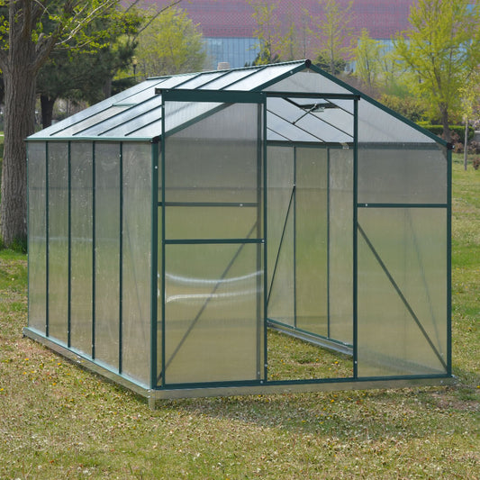 8' x 6' ft Garden Hobby Greenhouse Green Framed with Vents