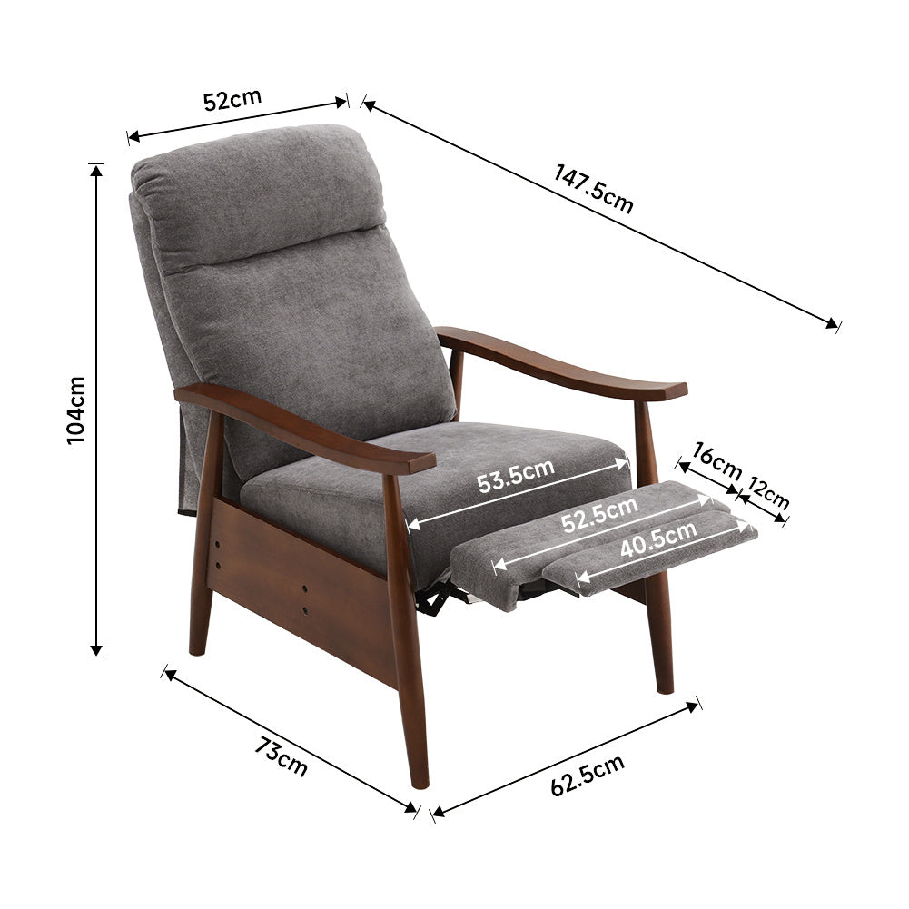 Fabric Manual Recliner Sofa Armchair