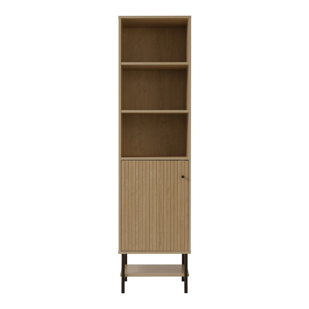 Freestanding Wooden Tall Cabinet with Bottom Shelf