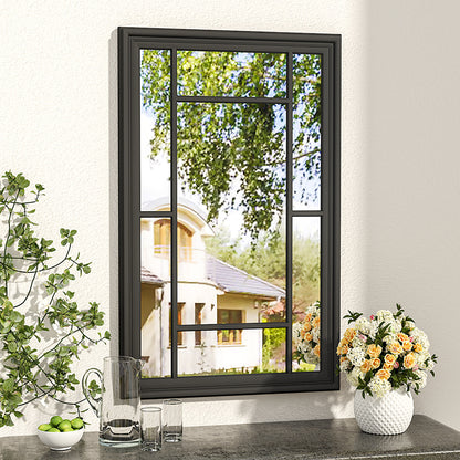 Black Large Frame Garden Wall Hanging Glass Mirror