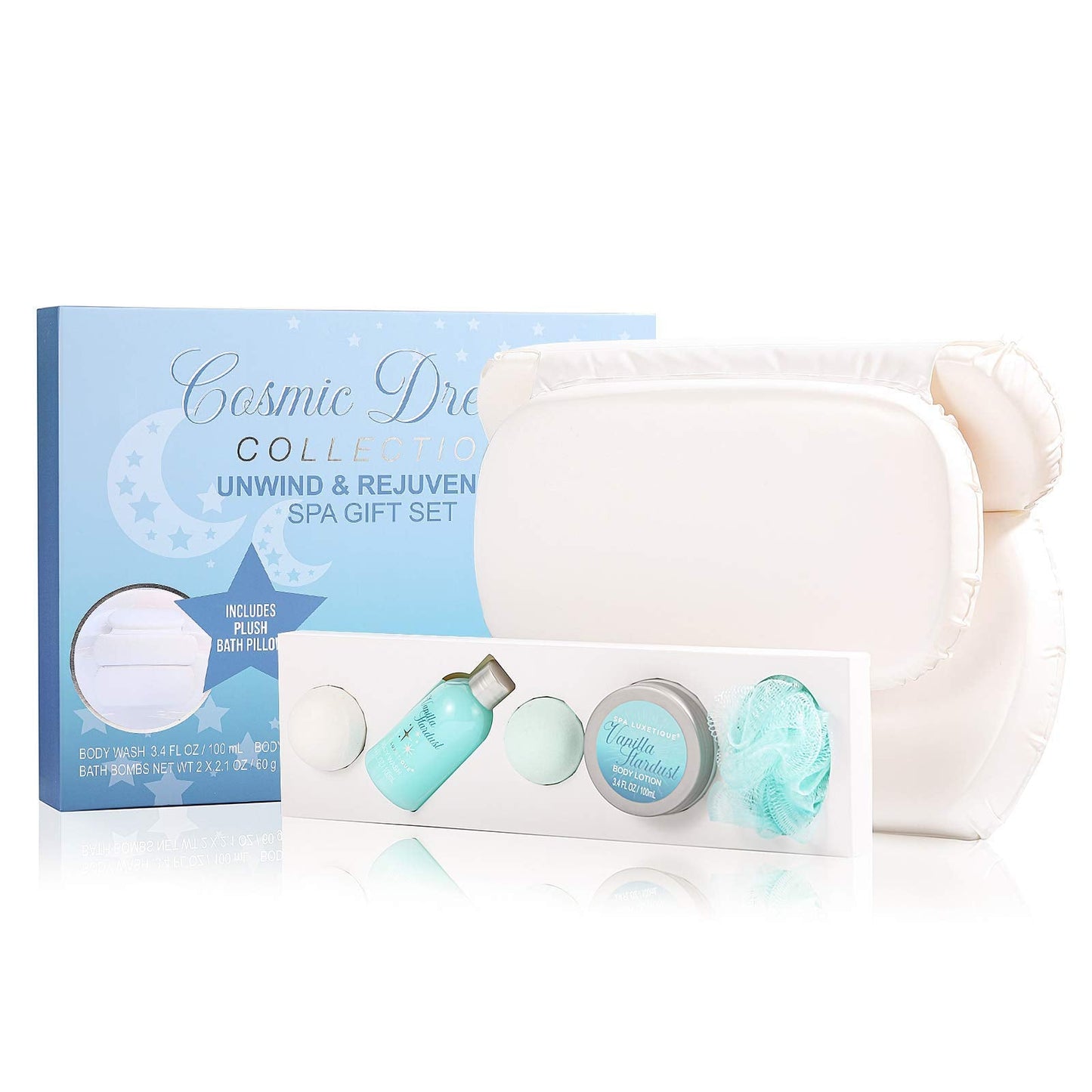 Six Pieces of Exquisite Spa Bath Present Set with Bathtub Pillow