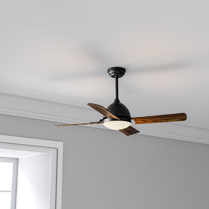 42 Inch Brown Ceiling Fan with LED Light Kit, 4 Blades and Remote Control