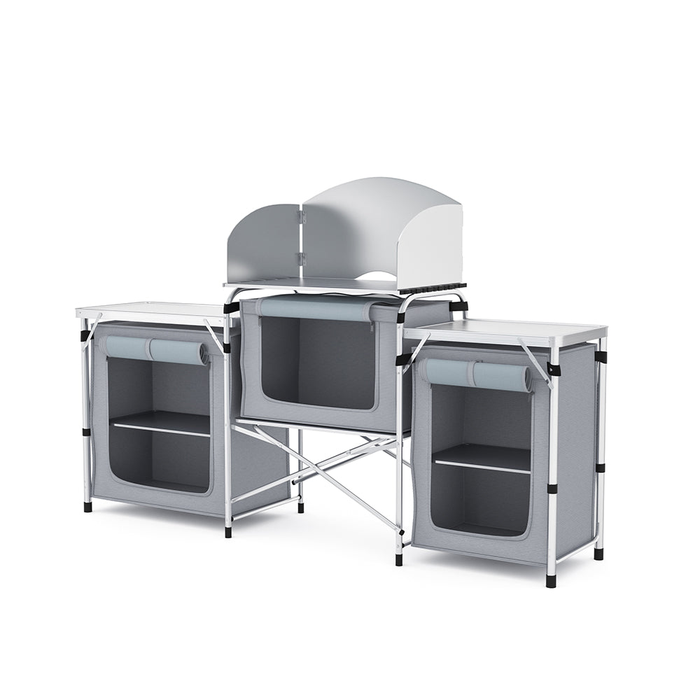 Foldable Travel Camping Kitchen Stand Unit Grey