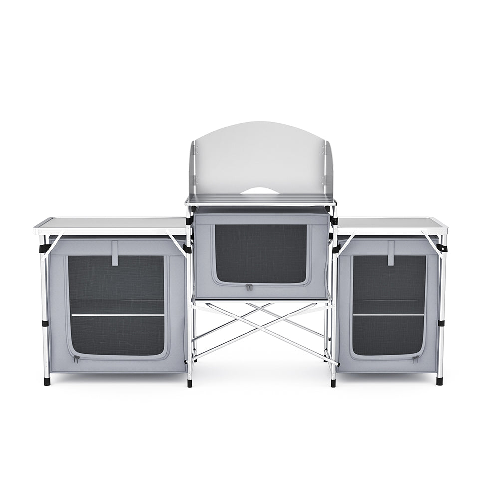 Foldable Travel Camping Kitchen Stand Unit Grey