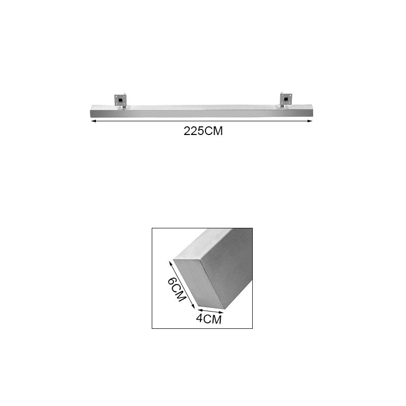 Square Brushed Stainless Steel Bannister Rail Balustrade Stair Handrail, 2.25M