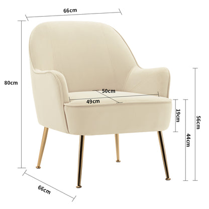 Leisure Velvet Armchair, Beige