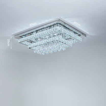 Modern Crystal LED Flush Mount Ceiling Light Fixture 80x60x20CM