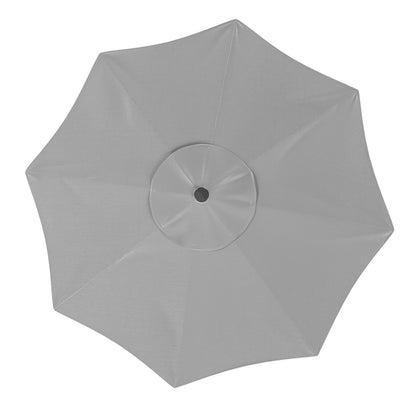 3M Large Garden LED Parasol Outdoor Beach Umbrella with Light Sun Shade Crank Tilt with 10KG Round Base, Light Grey