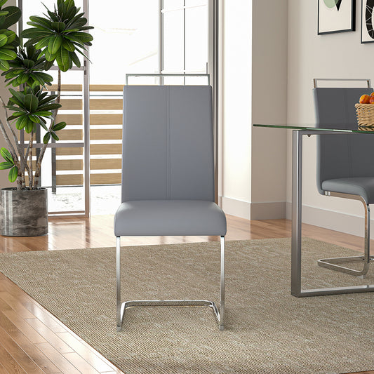 Two Metal Elevated Dining Chairs