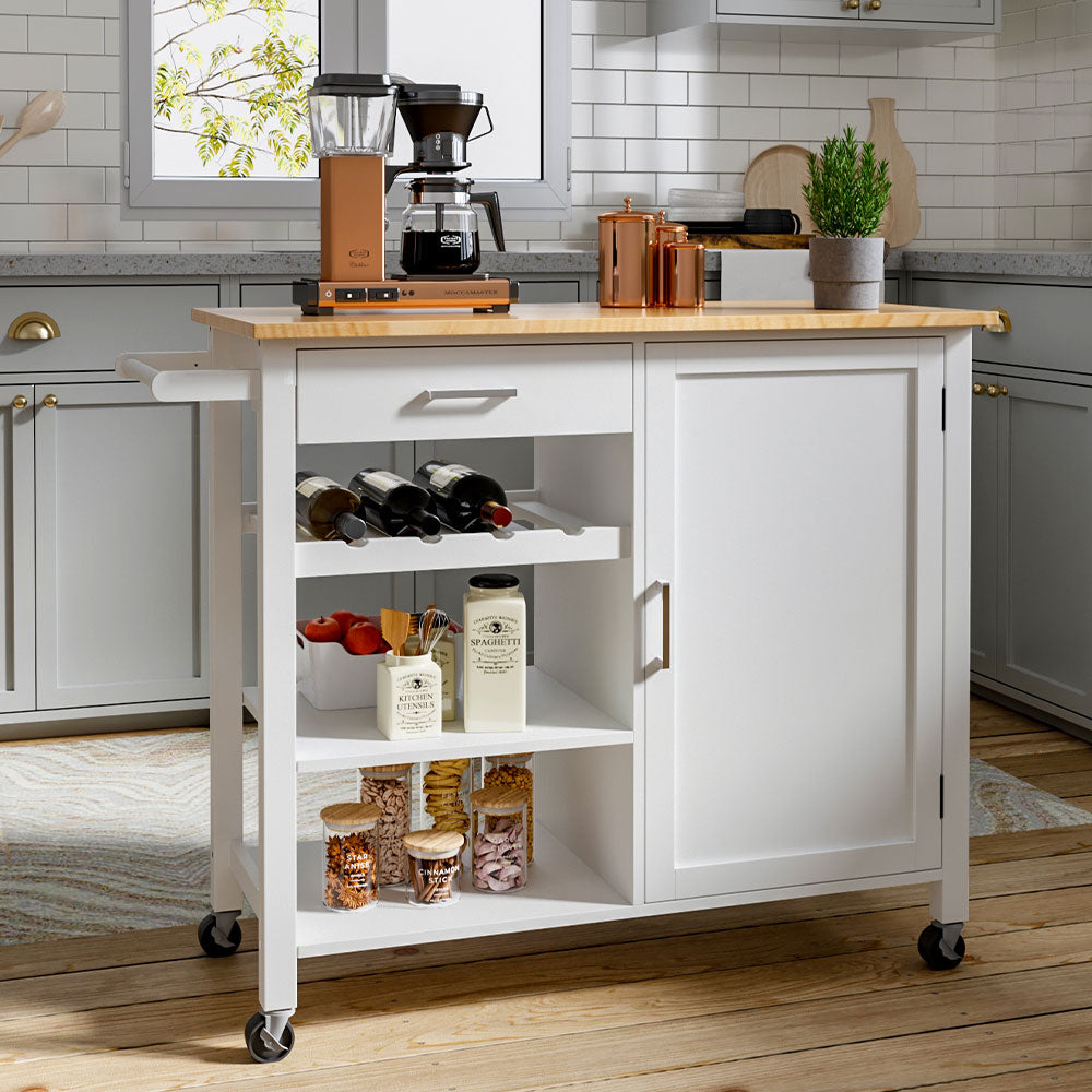 Kitchen Storage Trolley Cupboard Shelf Cabinet