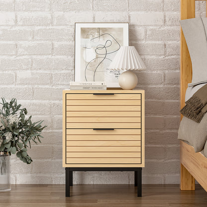 Small Rustic Wood Cabinet with Two Drawers