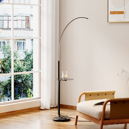 Black Modern Minimalist LED Arc Floor Lamp