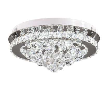 Modern Round LED Ceiling Light Crystal Chandelier Lamp, 40CM Cool White