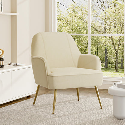 Leisure Velvet Armchair, Beige