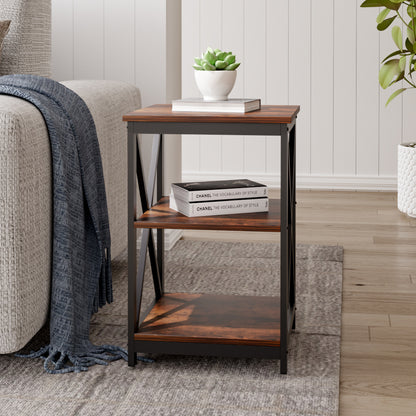 Brown Vintage Wooden Side Table